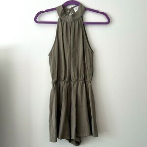 Olive Halter Neck Romper